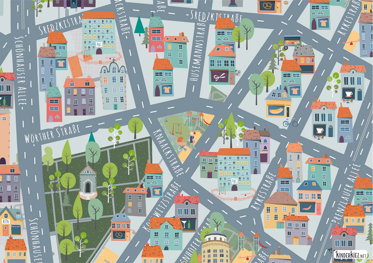 Berlin Kollwitzkiez Spielteppich