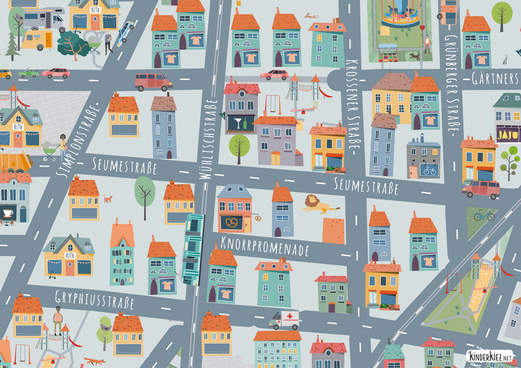 Berlin Boxhagenerkiez Spielteppich