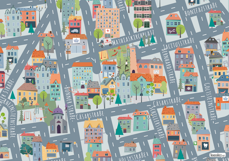 Köln Dichterviertel Spielteppich